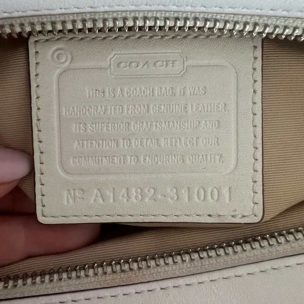 Coach Mini Riley Bleecker White & Orange Striped Mini Satchel/Crossbody 2014 - Picture 8 of 12